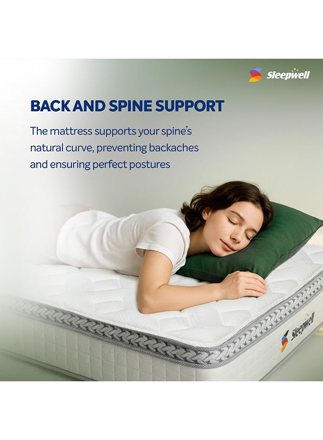Sleepwell مرتبة Sleepwell Ortho Pro Profiled Foam | تجربة لمدة 10 ليالٍ | مرتبة Impressions Memory Foam بتقنية Airvent Cool Gel | مقاس سرير كوين (200 طول × 160 عرض × 20 ارتفاع سم) - Image 4